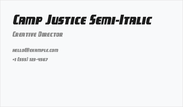 Camp Justice Semi-Italic Business Card