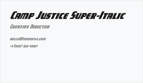 Camp Justice Super-Italic Business Card
