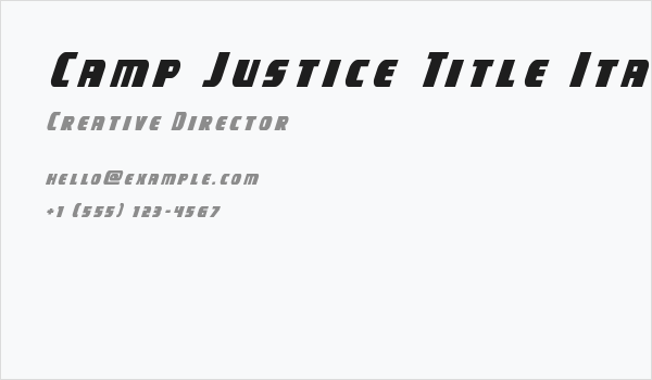 Camp Justice Title Italic Business Card