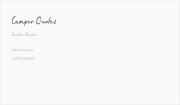 Camper Quotes Business Card