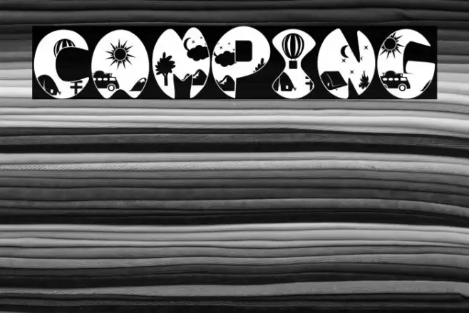 Camping Font examples