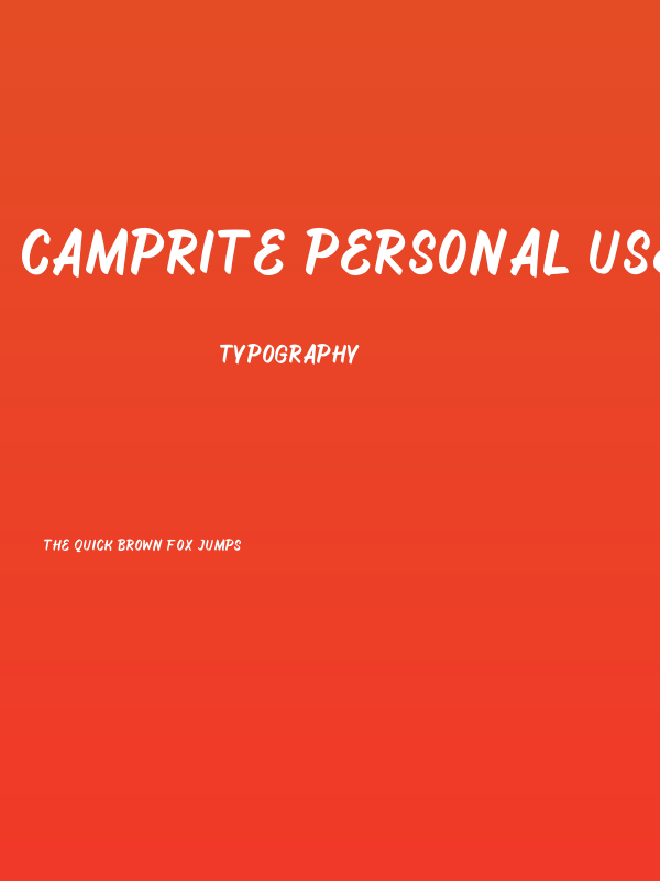 Camprite PERSONAL USE ONLY! Poster