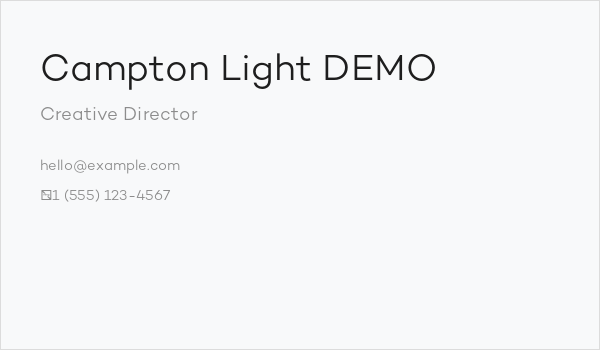 Campton Light DEMO Business Card