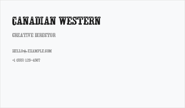 Canadian Western Business Card