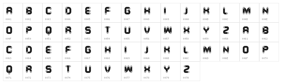 Canal Bright Regular Character Map