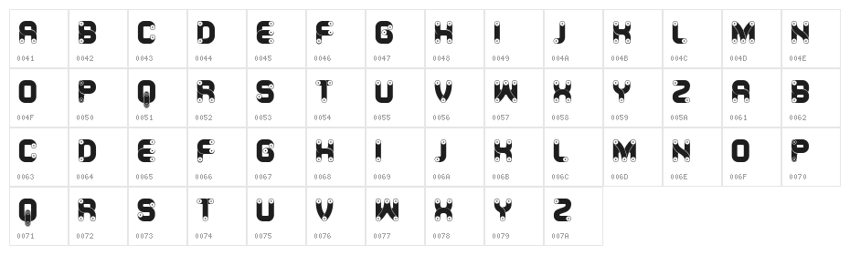 Canal Brighter Regular Character Map