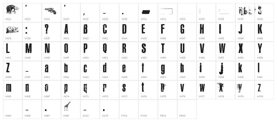 Canard Character Map