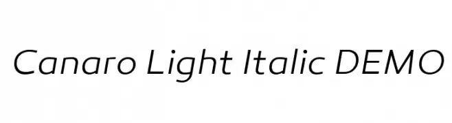 Canaro Light Italic DEMO  नि: शुल्क फ़ॉन्ट्स डाउनलोड