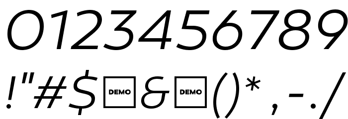 Canaro Light Italic DEMO Font OTHER CHARS