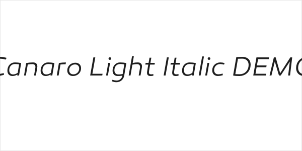 Canaro Light Italic DEMO Logo