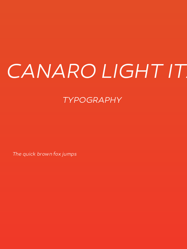 Canaro Light Italic DEMO Poster