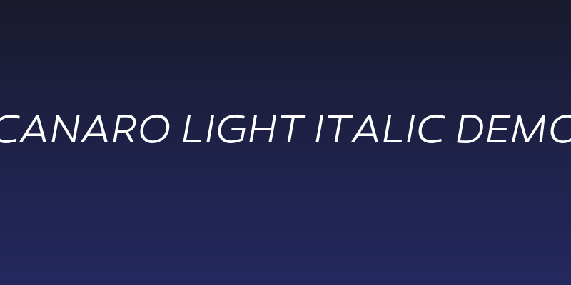 Canaro Light Italic DEMO Social Header