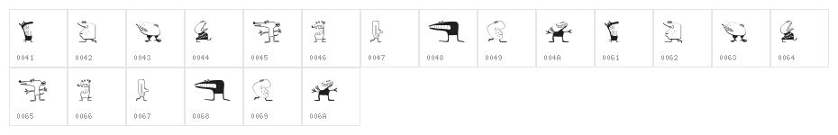 Canavarlar Regular Character Map