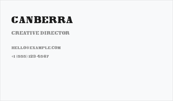 Canberra Business Card