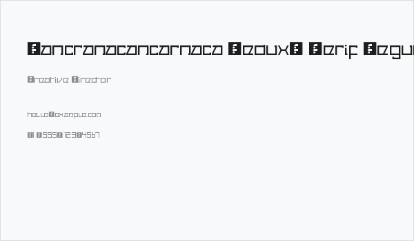 Cancranacancarnaca Redux: Serif Regular Business Card