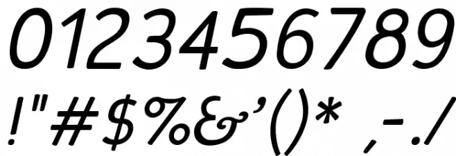 Candela Book Italic Font OTHER CHARS