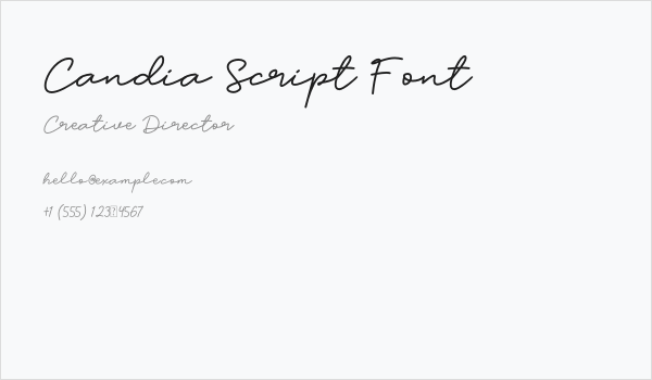 Candia Script Font Business Card