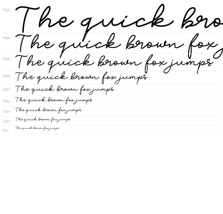 Candia Script Font Waterfall