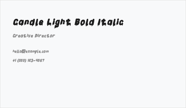 Candle Light Bold Italic Business Card