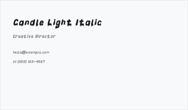 Candle Light Italic Business Card