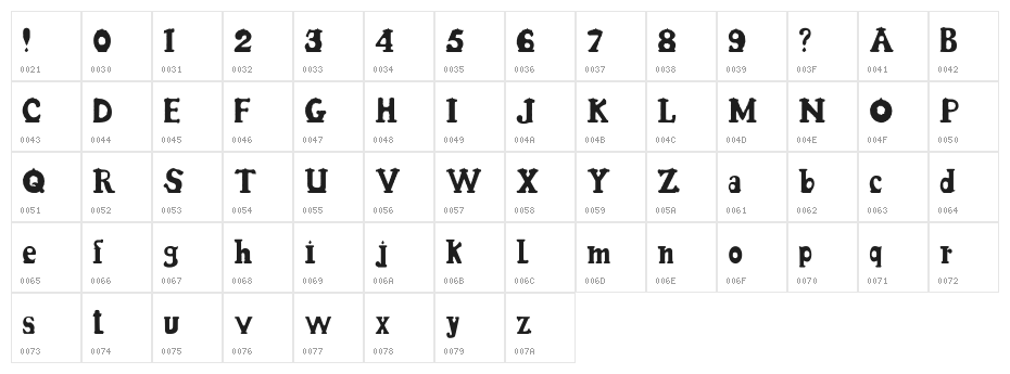 Candle3d-black Character Map