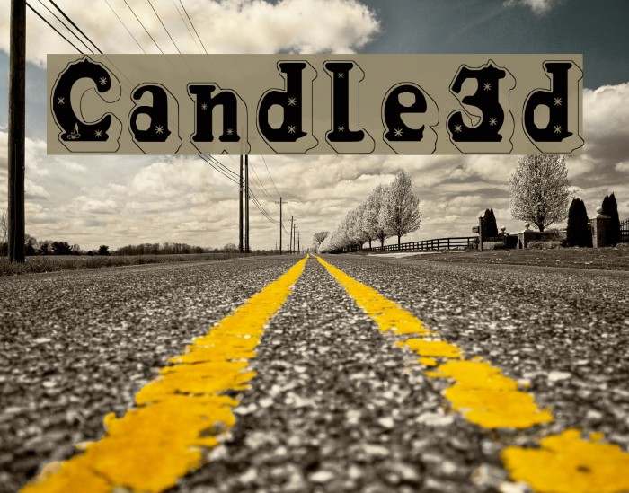 Candle3d Font examples