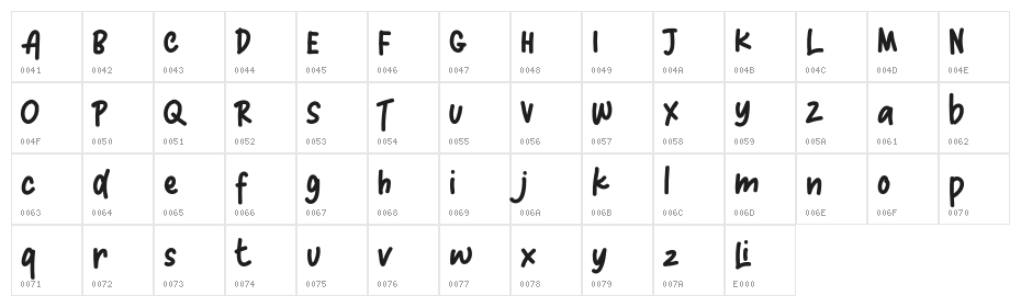 CandleLightFREE Character Map