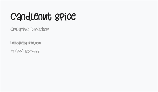 Candlenut Spice Business Card