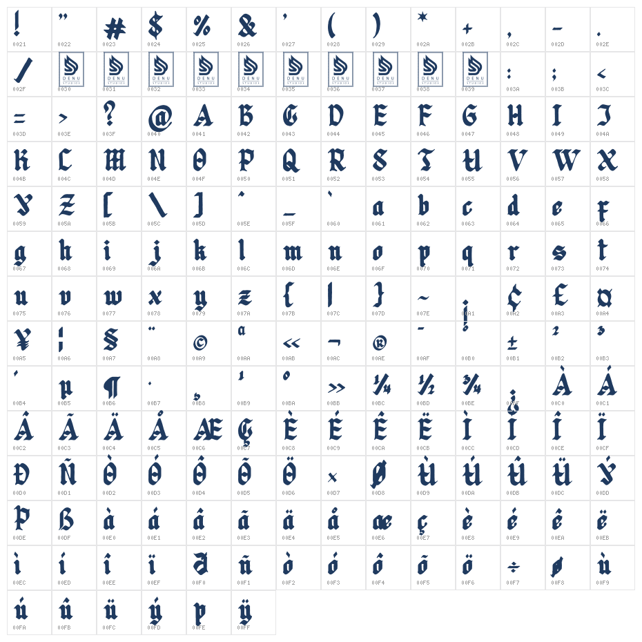 Candlix Character Map