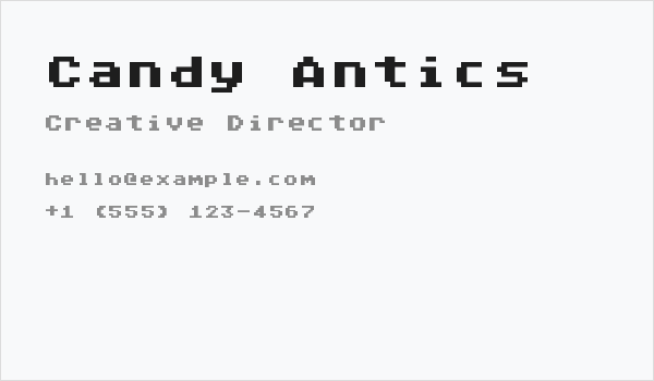Candy Antics Business Card