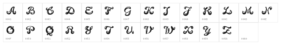 Candy Bold Character Map