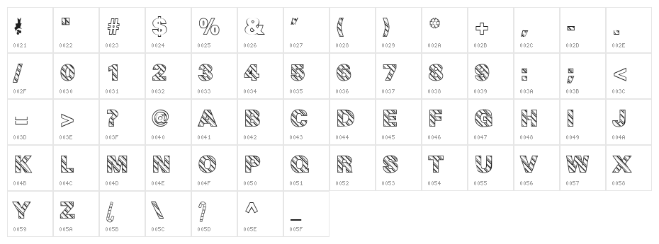 Candy Cane Normal Character Map