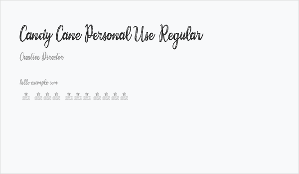 Candy Cane Personal Use Regular Business Card