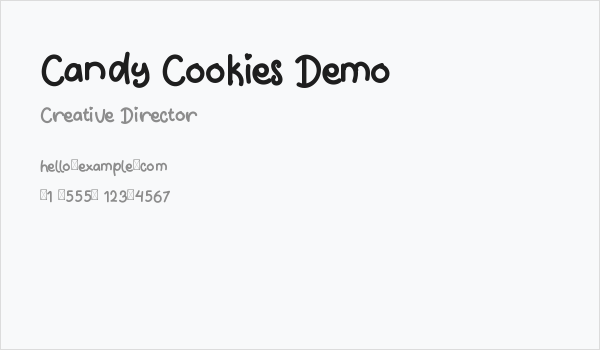 Candy Cookies Demo Business Card