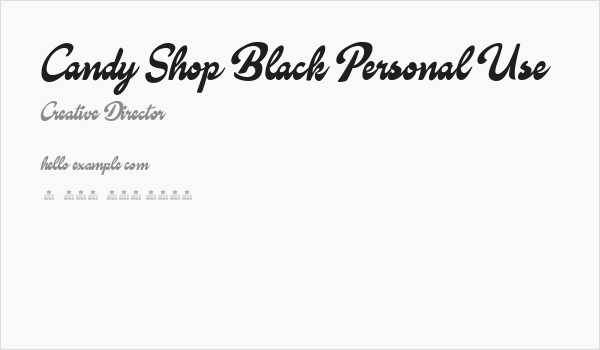 Candy Shop Black Personal Use      Business Card