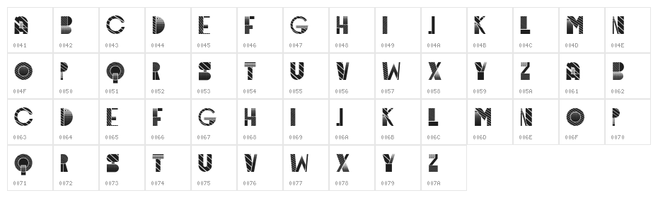 Candy Stick Regular Character Map