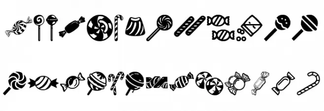 Candy icons फ़ॉन्ट अपरकेस