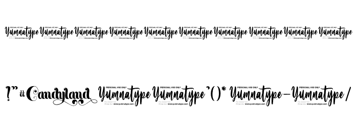 Candyland Personal Use Font OTHER CHARS