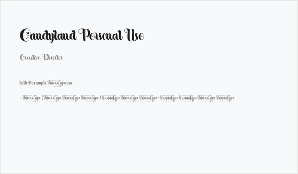 Candyland Personal Use Business Card