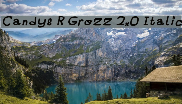 Candys R Grozz 2.0 Italic Font examples