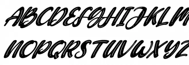 Candywell Italic Caratteri MAIUSCOLE