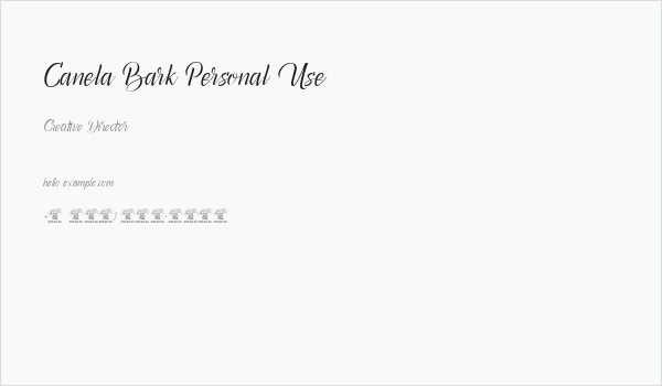 Canela Bark Personal Use Business Card