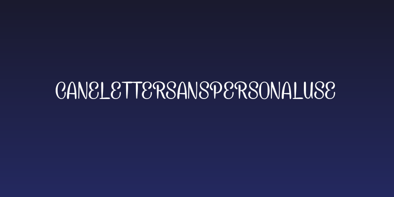 CaneletterSansPersonalUse Social Header