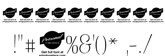 CaneletterSansThinPersonal Font OTHER CHARS