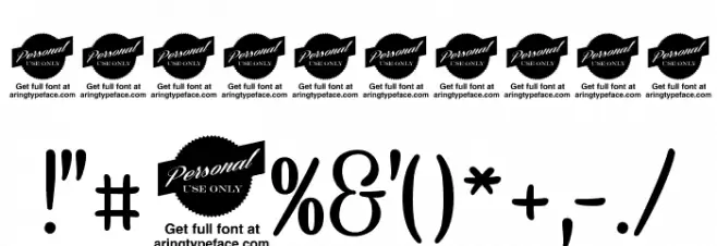 CaneletterScriptPersonalUse Font OTHER CHARS