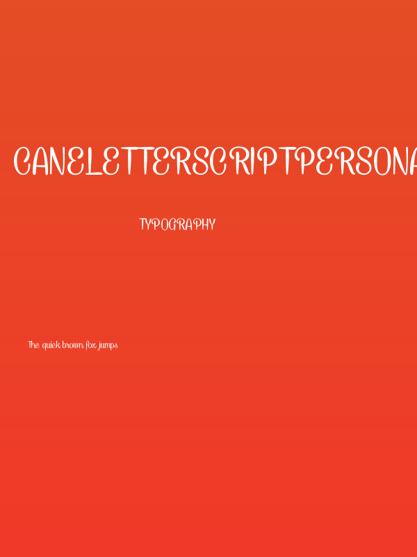 CaneletterScriptPersonalUse Poster