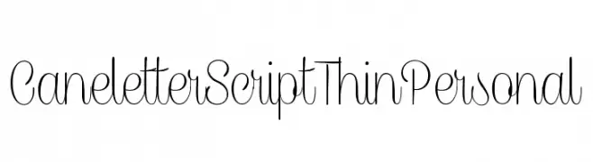 CaneletterScriptThinPersonal  नि: शुल्क फ़ॉन्ट्स डाउनलोड
