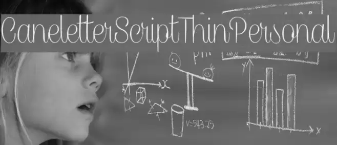 CaneletterScriptThinPersonal Font examples