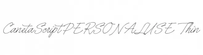 Caneta Script PERSONAL USE Thin  フリーフォントのダウンロード