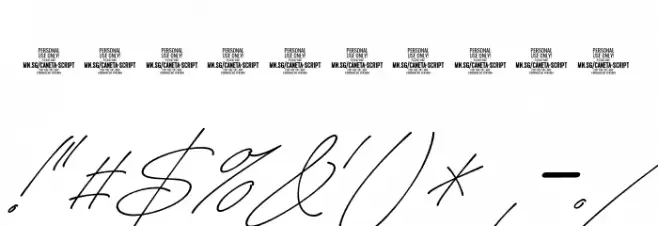 Caneta Script PERSONAL USE Thin Font OTHER CHARS